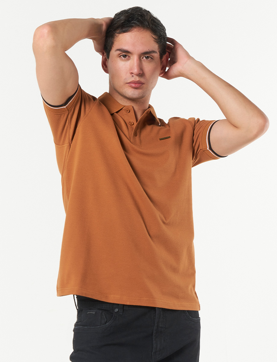 Camiseta Polo Llana Camel
