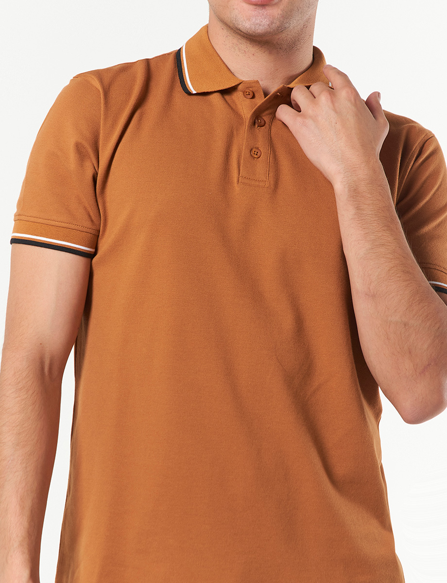 Camiseta Polo Llana Camel
