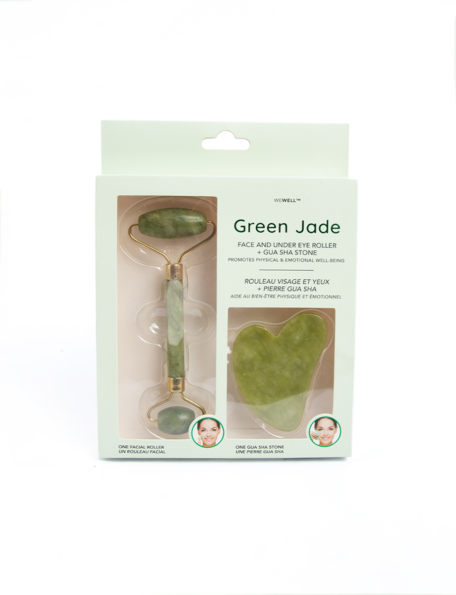 Set Rodillo de Jade y Piedra Gua Sha