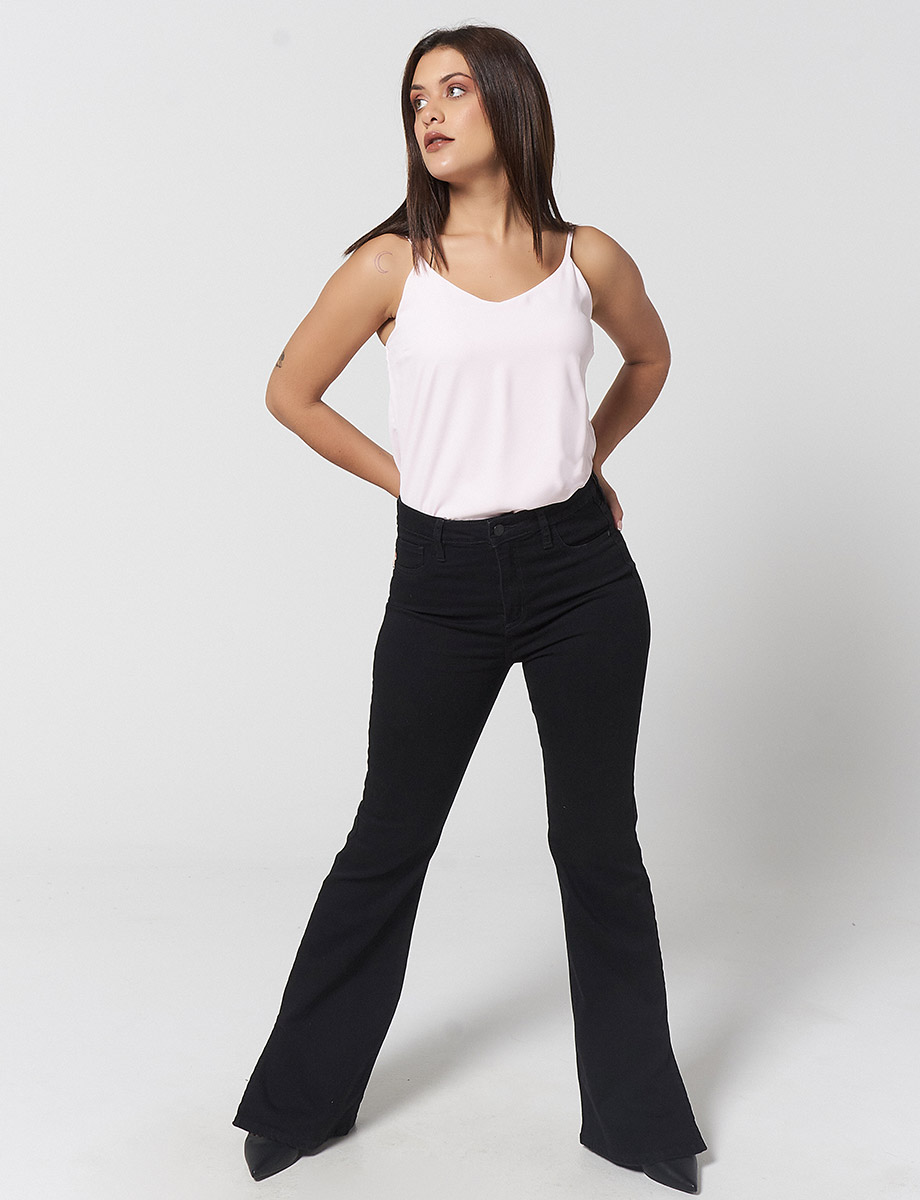 Moda Ancha Jean Denim Negro Basta Ancha | JEANS Y PANTALONES | JEANS Y PANTALONES ...