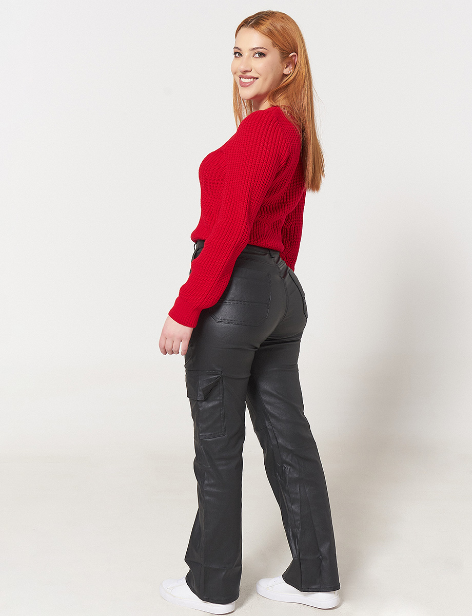 Pantalón Cuero Negro