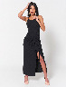Vestido Largo con Abertura Negro