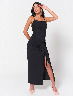Vestido Largo con Abertura Negro