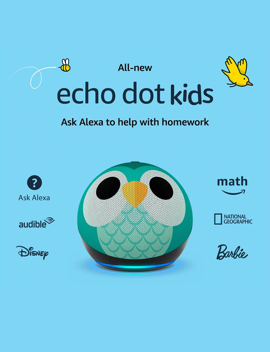 Parlante Inteligente Echo Dot Kids 5ta Gen Buho | <em class="search-results-highlight">Amazon</em> Alexa