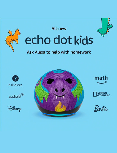 Parlante Inteligente Echo Dot Kids 5ta Gen Dragón | Amazon Alexa