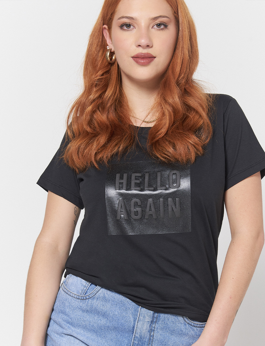 Camiseta Hello Negro
