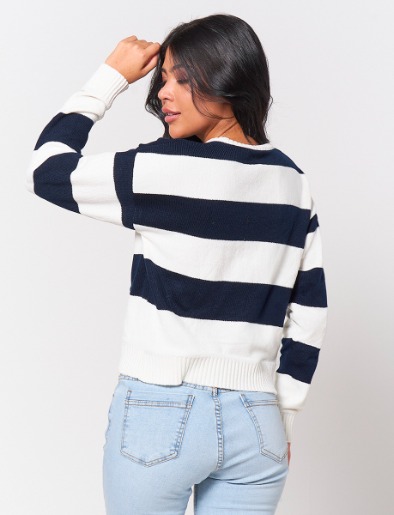 Sweater a Rayas Azul/Blanco