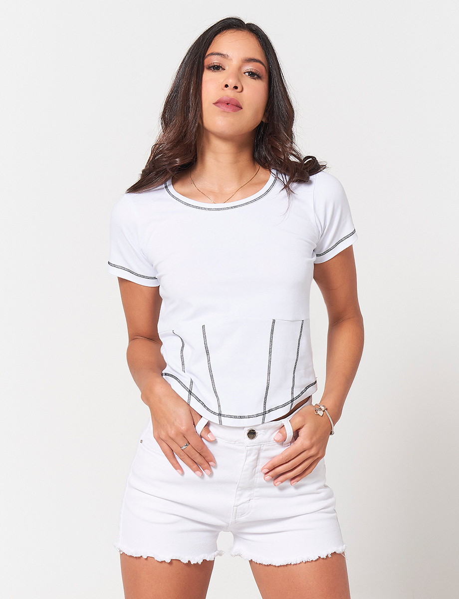 Camiseta Corset Blanco