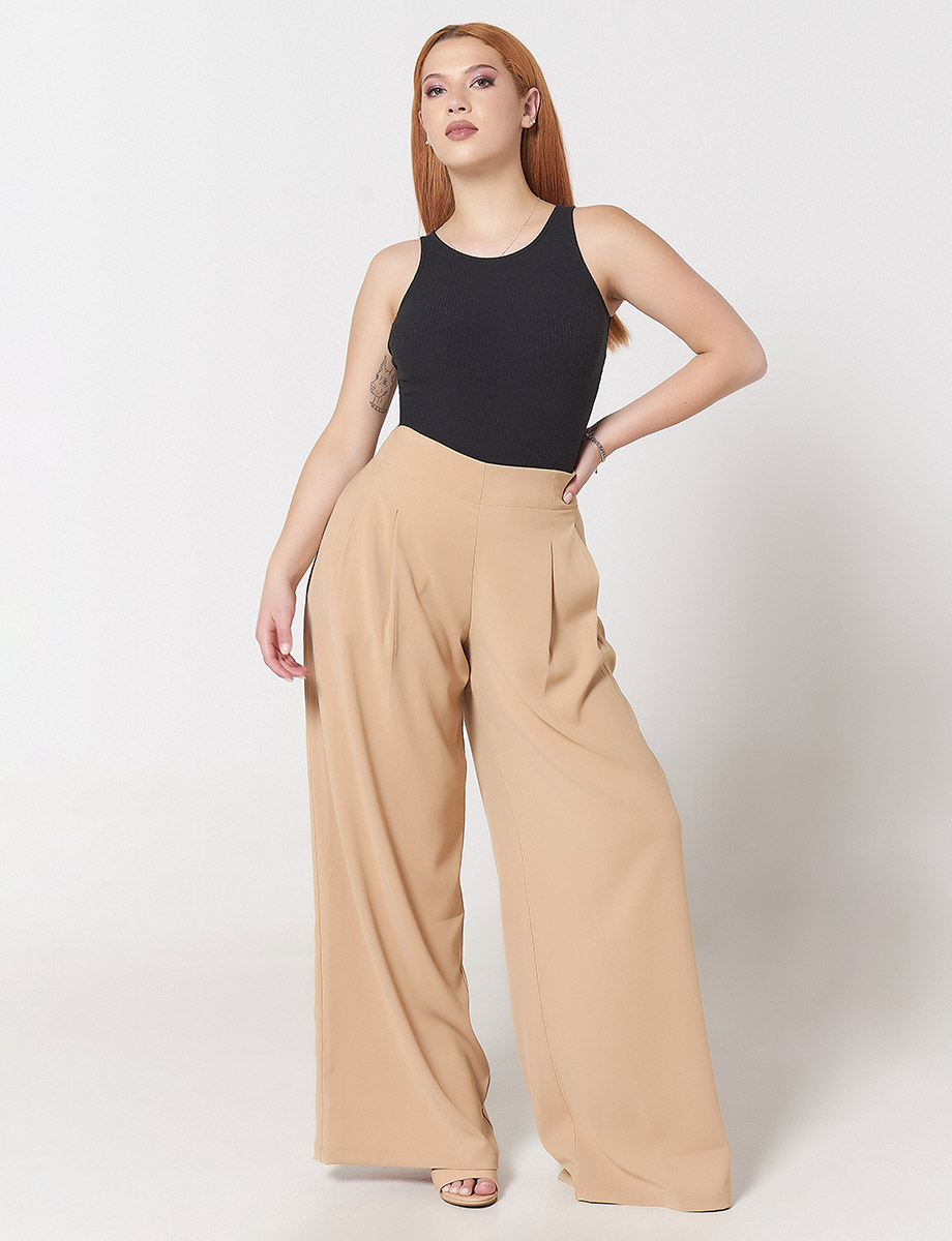 Moda Ancha Pantalón Habano de Basta Ancha | JEANS Y PANTALONES | JEANS Y ...