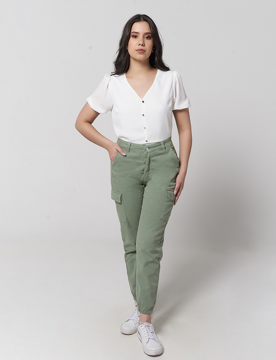 Pantalón Cargo Verde Oliva