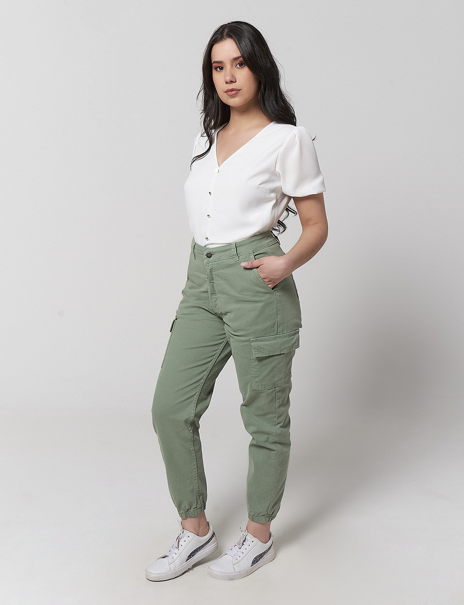 Pantalón Cargo Verde Oliva