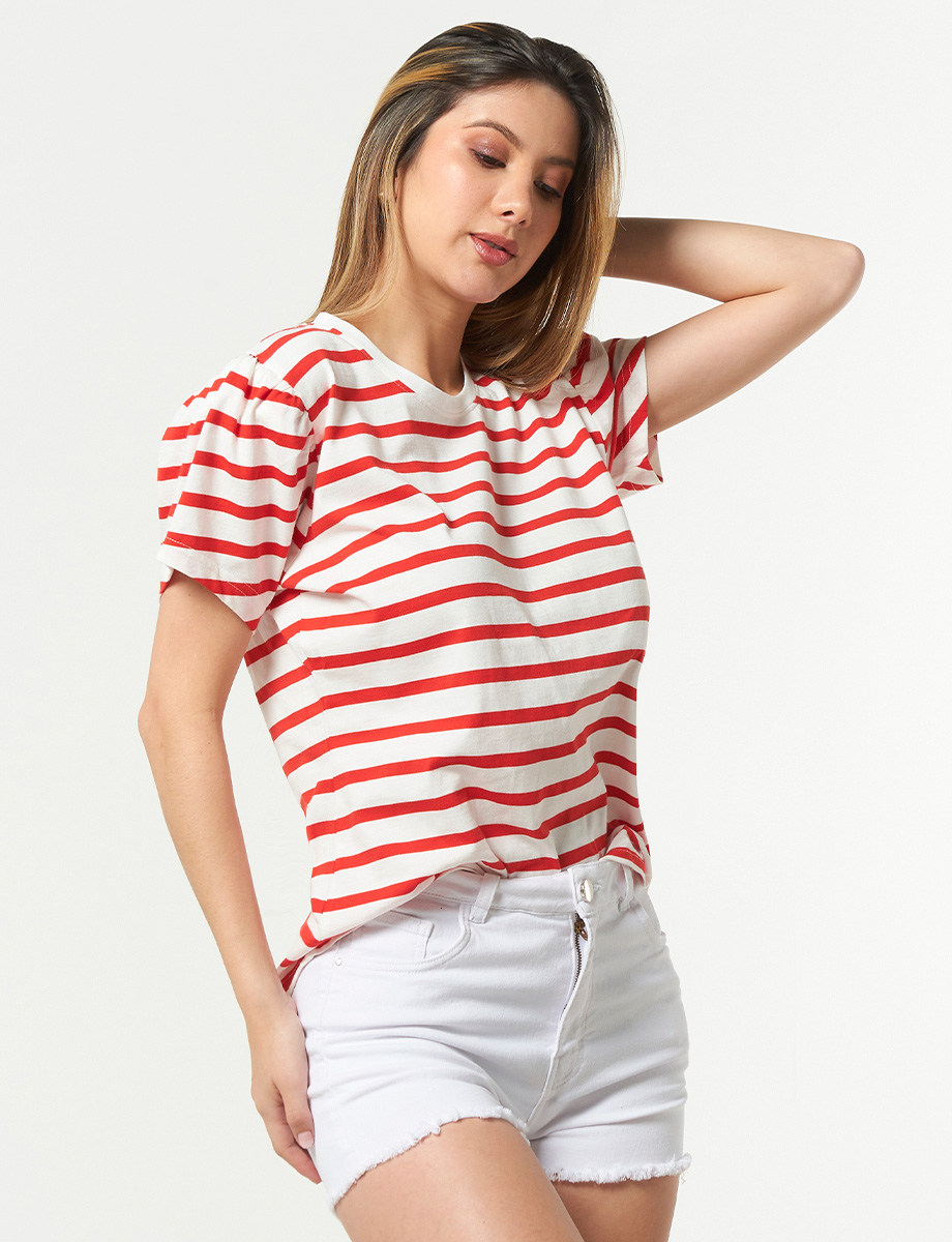 Camiseta Rayas Rojo/Blanco