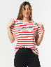 Camiseta Glam Rayas Rojo/Blanco