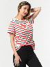 Camiseta Glam Rayas Rojo/Blanco