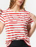 Camiseta Glam Rayas Rojo/Blanco