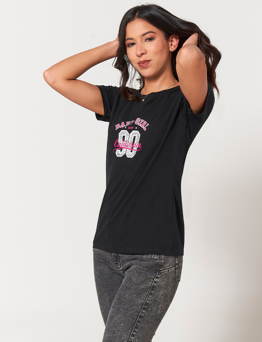 Camiseta Baby Girl Negra
