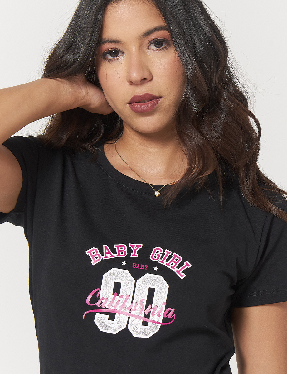 Camiseta Baby Girl Negra
