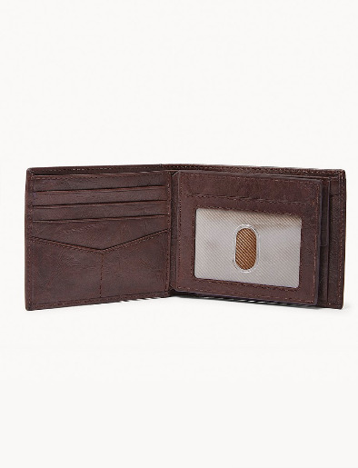 Billetera Casual con Textura Café | <em class="search-results-highlight">Fossil</em>