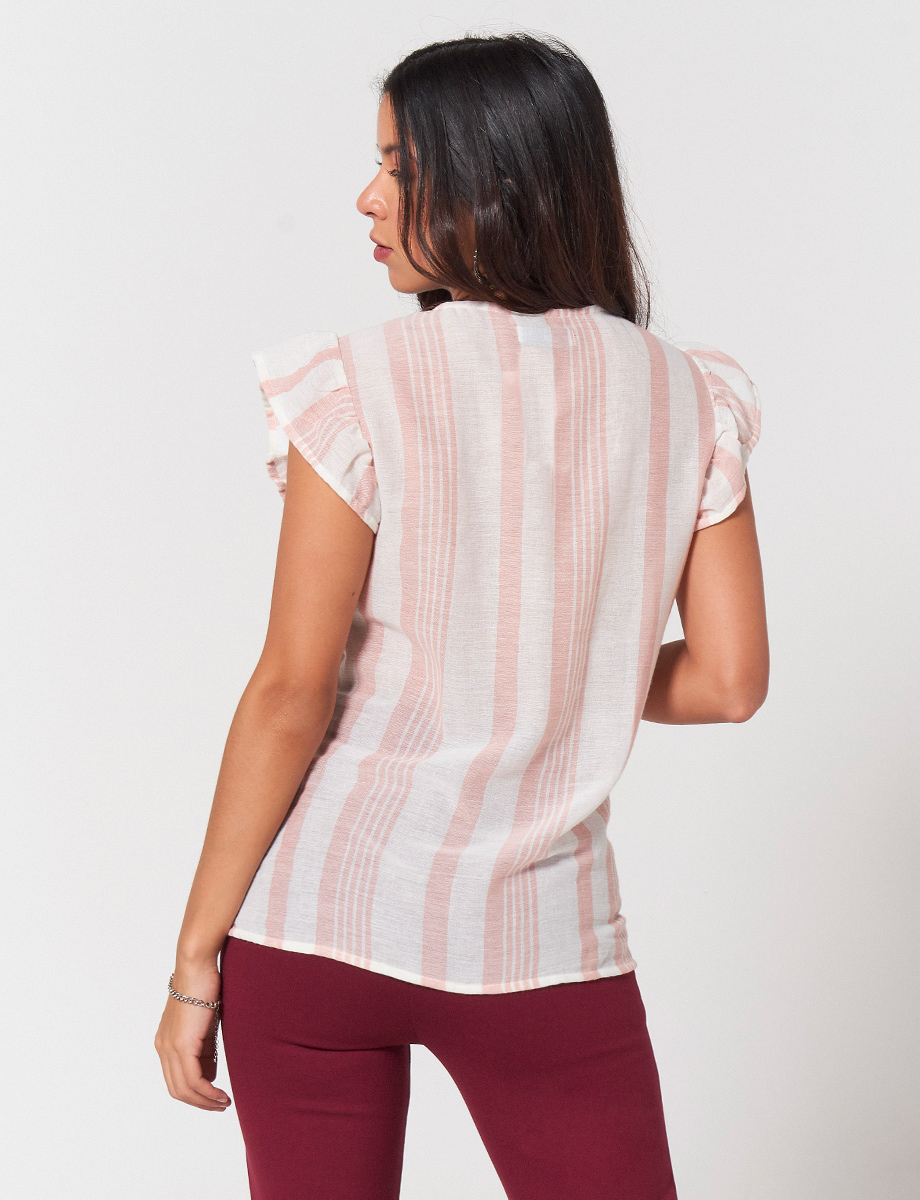 Top a Rayas Blanco/Rosado