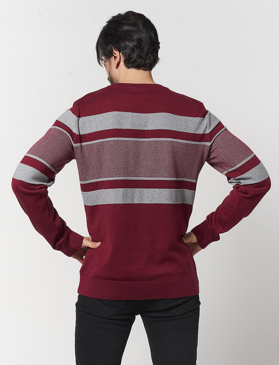 Sweater Bloque Color Vino