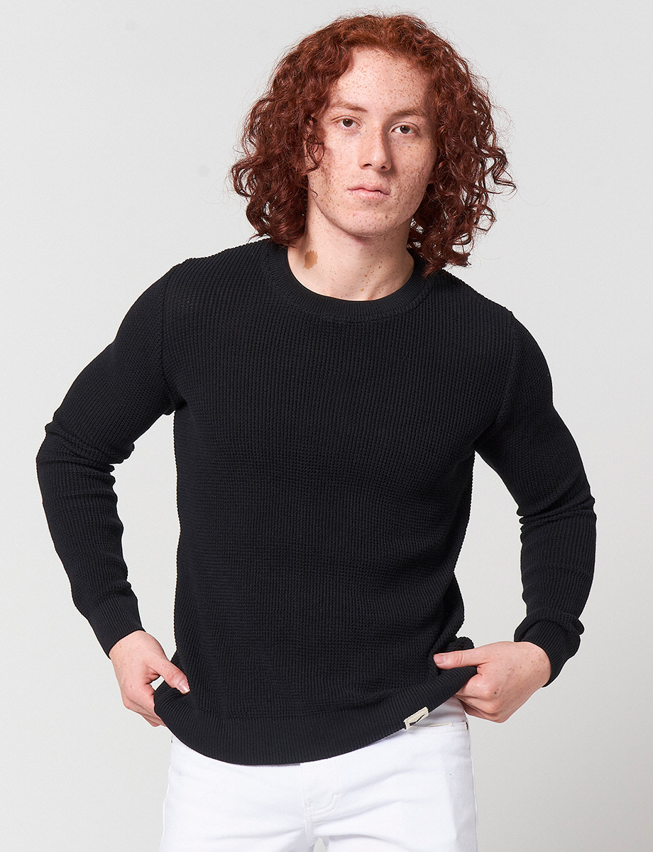 Sweater con Textura Negro