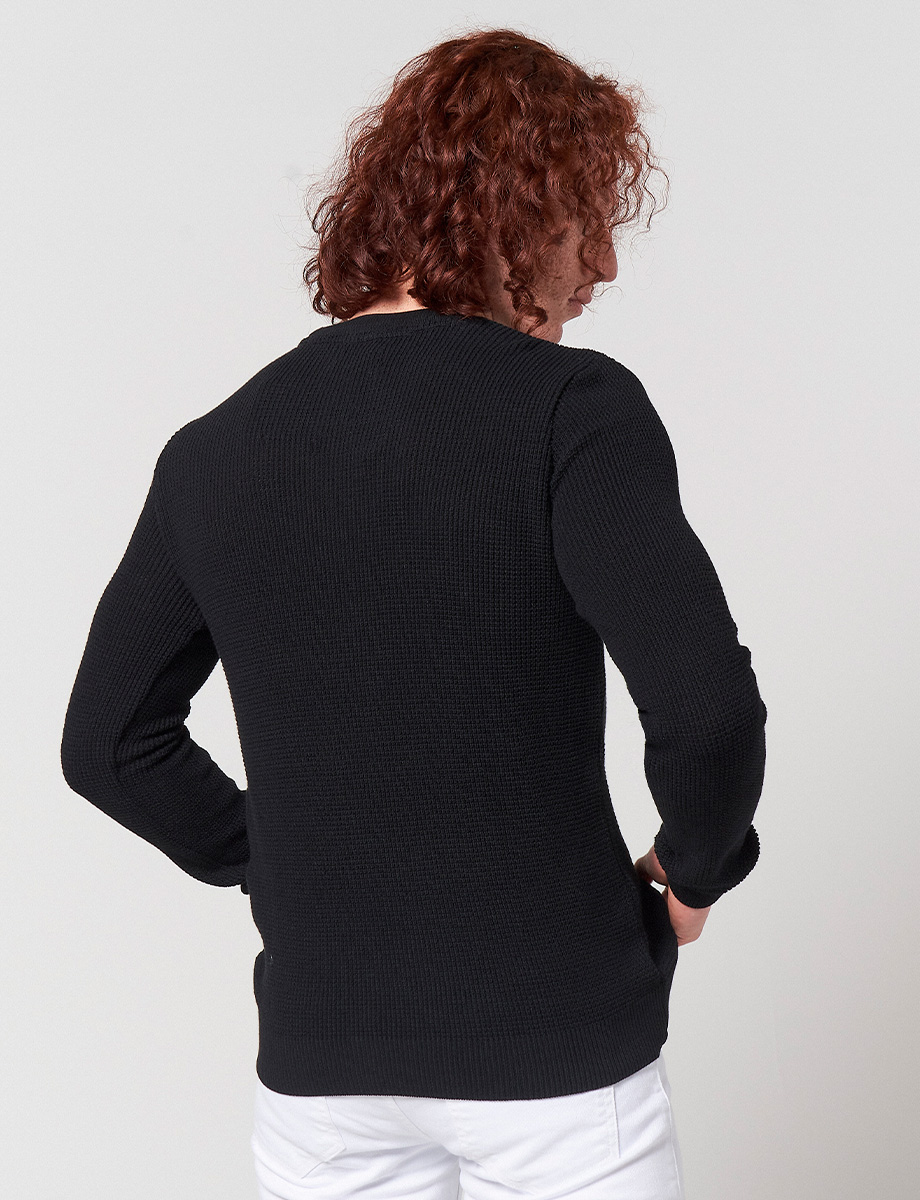 Sweater con Textura Negro