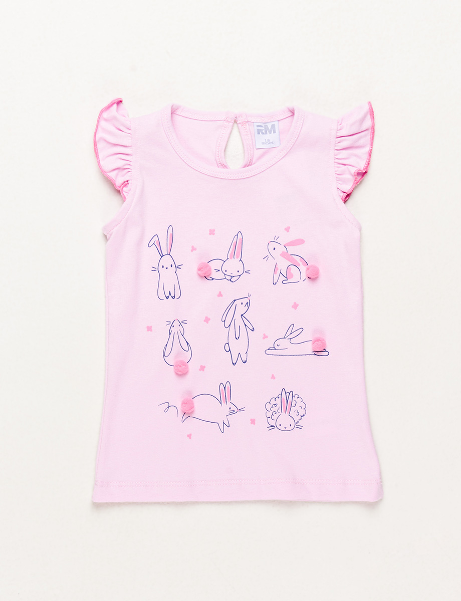 Camiseta Conejos Rosado