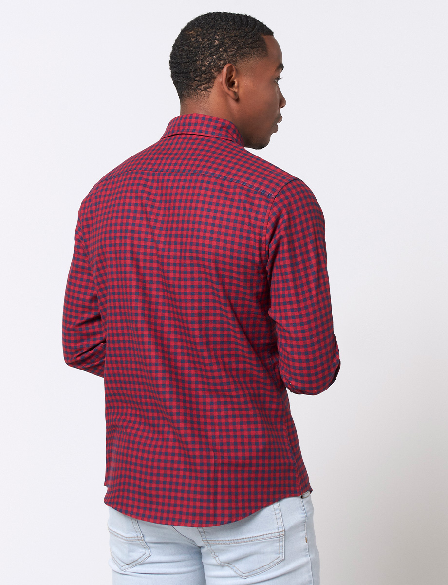 Camisa a Cuadros Rojo/Azul Marino