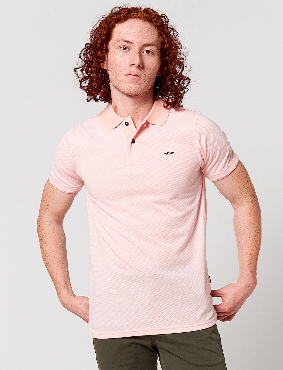 Camiseta Polo Textura Melón