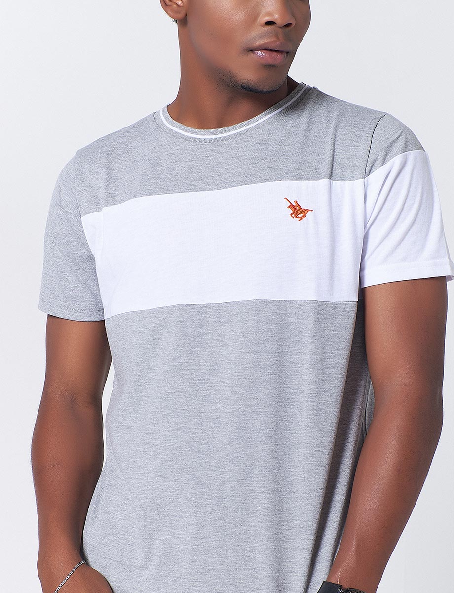 Camiseta Bloque de Color Jaspeado claro