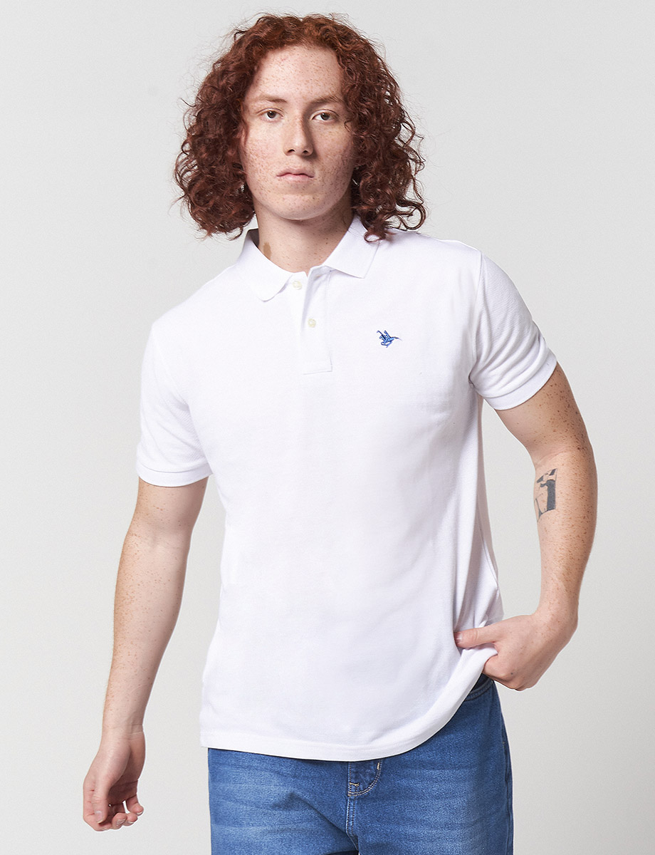 Camiseta Polo Llana Blanca