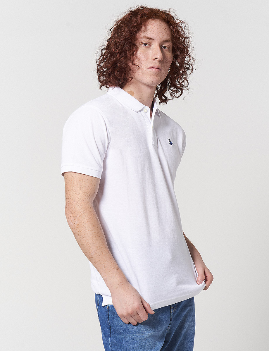 Camiseta Polo Llana Blanca