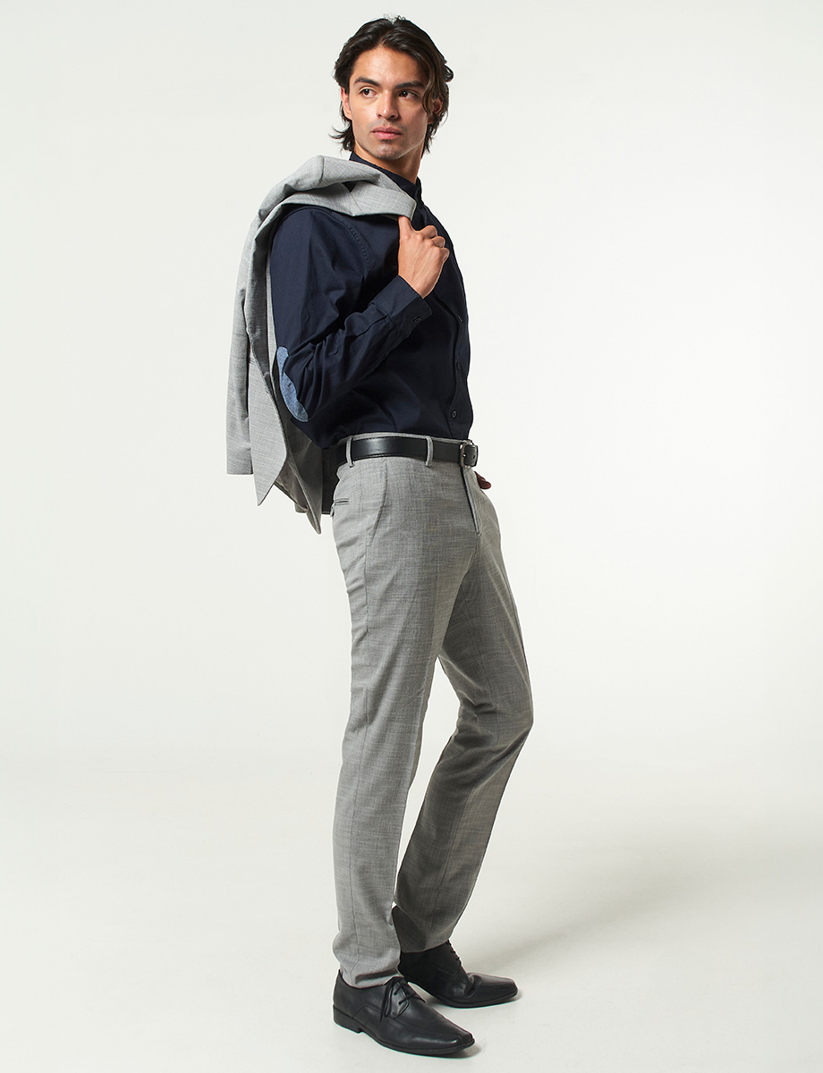 Terno Slim Gris Claro