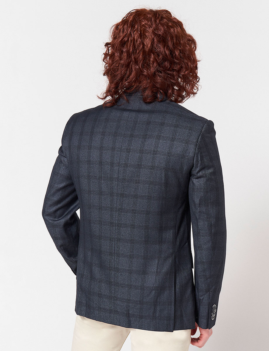 Blazer a Cuadros Gris