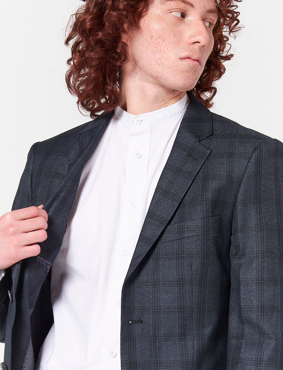 Blazer a Cuadros Gris
