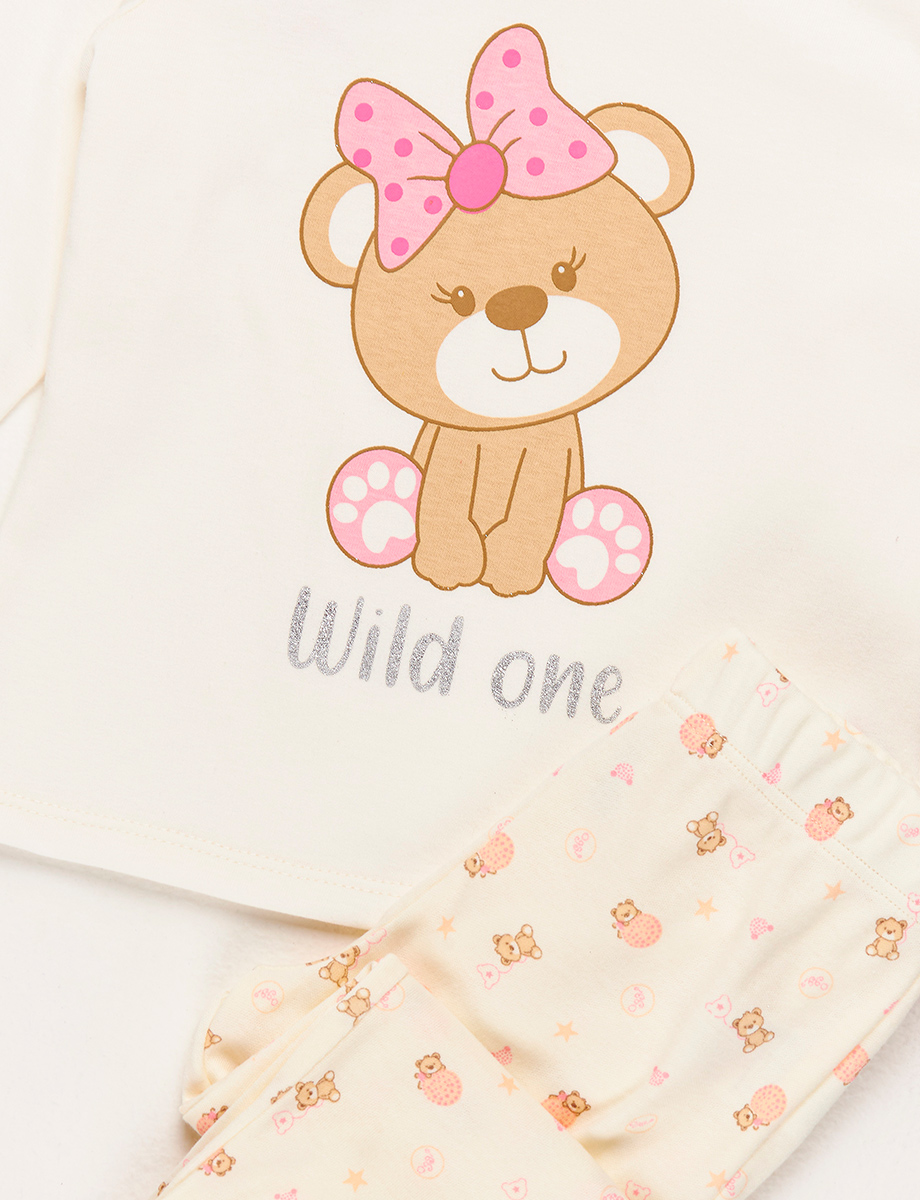 Pijama Oso Beige Manga Larga