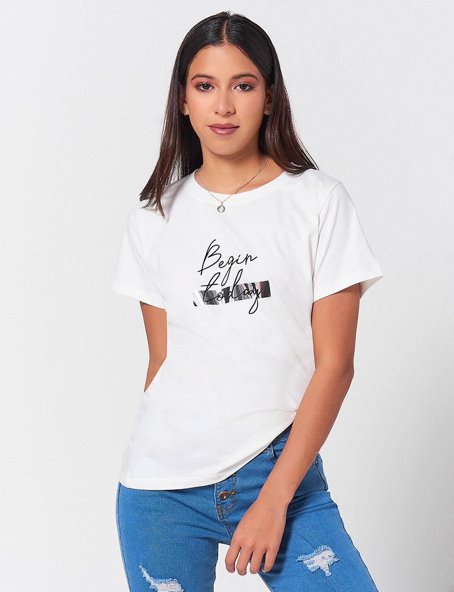Camiseta Begin Today Crudo