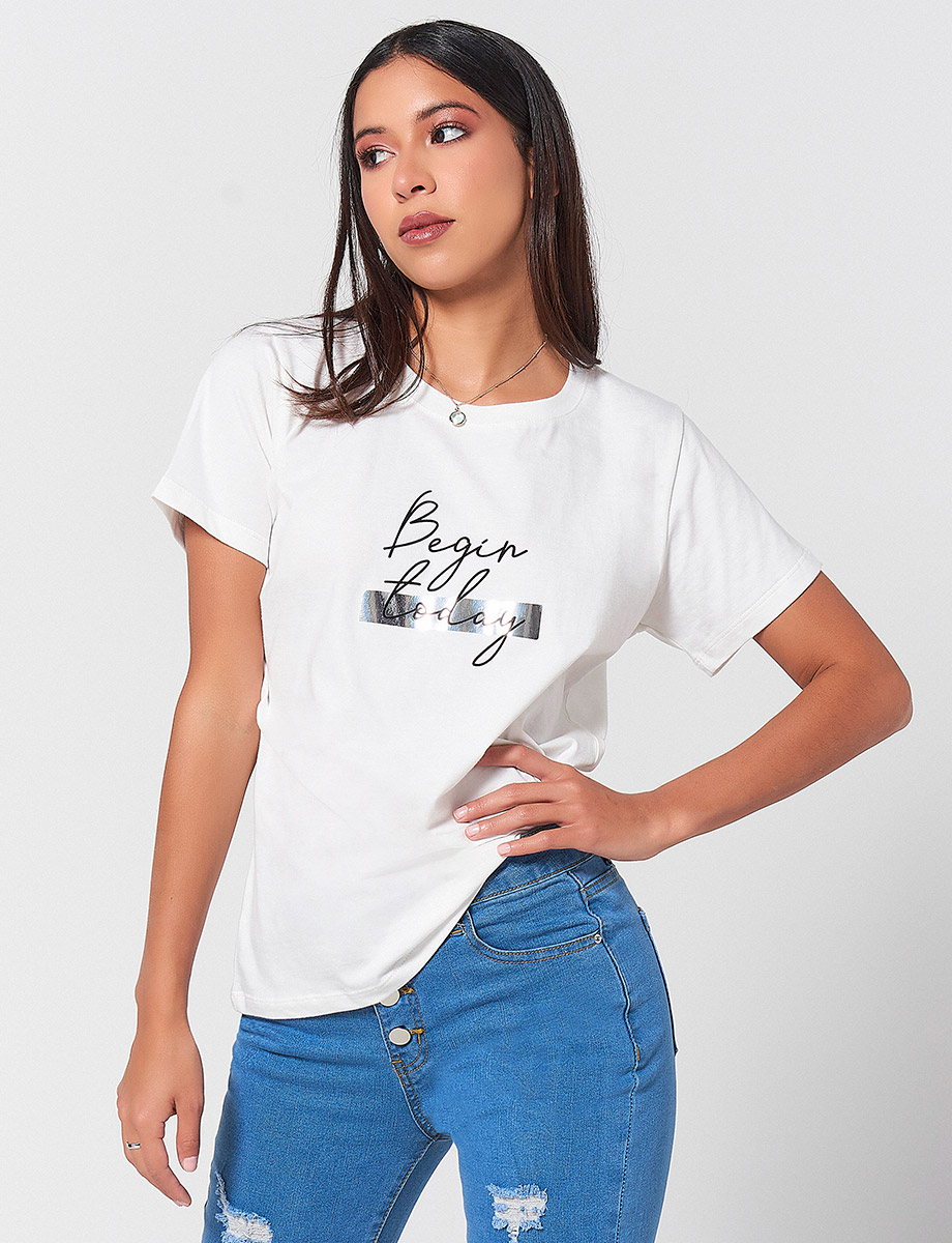 Camiseta Begin Today Crudo