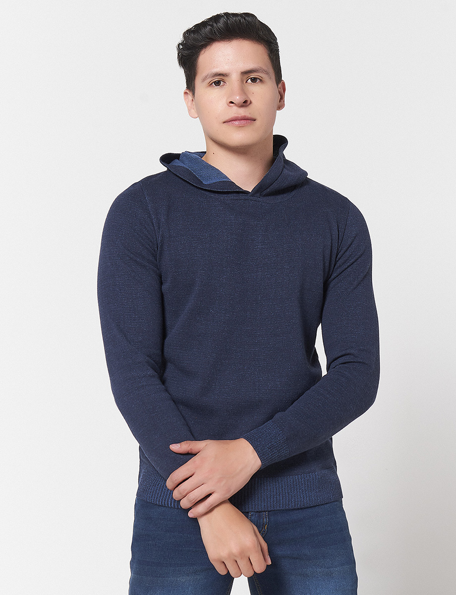 Sweater Capucha Azul