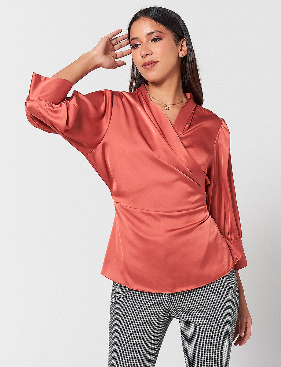 Blusa Terracota Cruzada