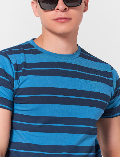 Camiseta Líneas Dobles Azul