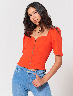 Blusa con Cremallera Naranja