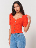 Blusa con Cremallera Naranja