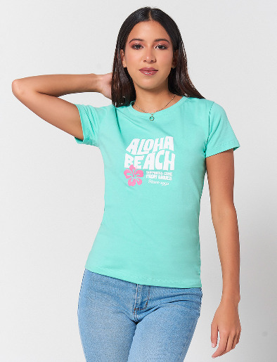 Camiseta Aloha Verde Menta