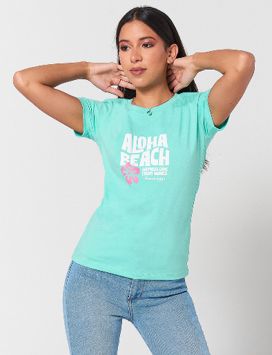Camiseta Aloha Verde Menta