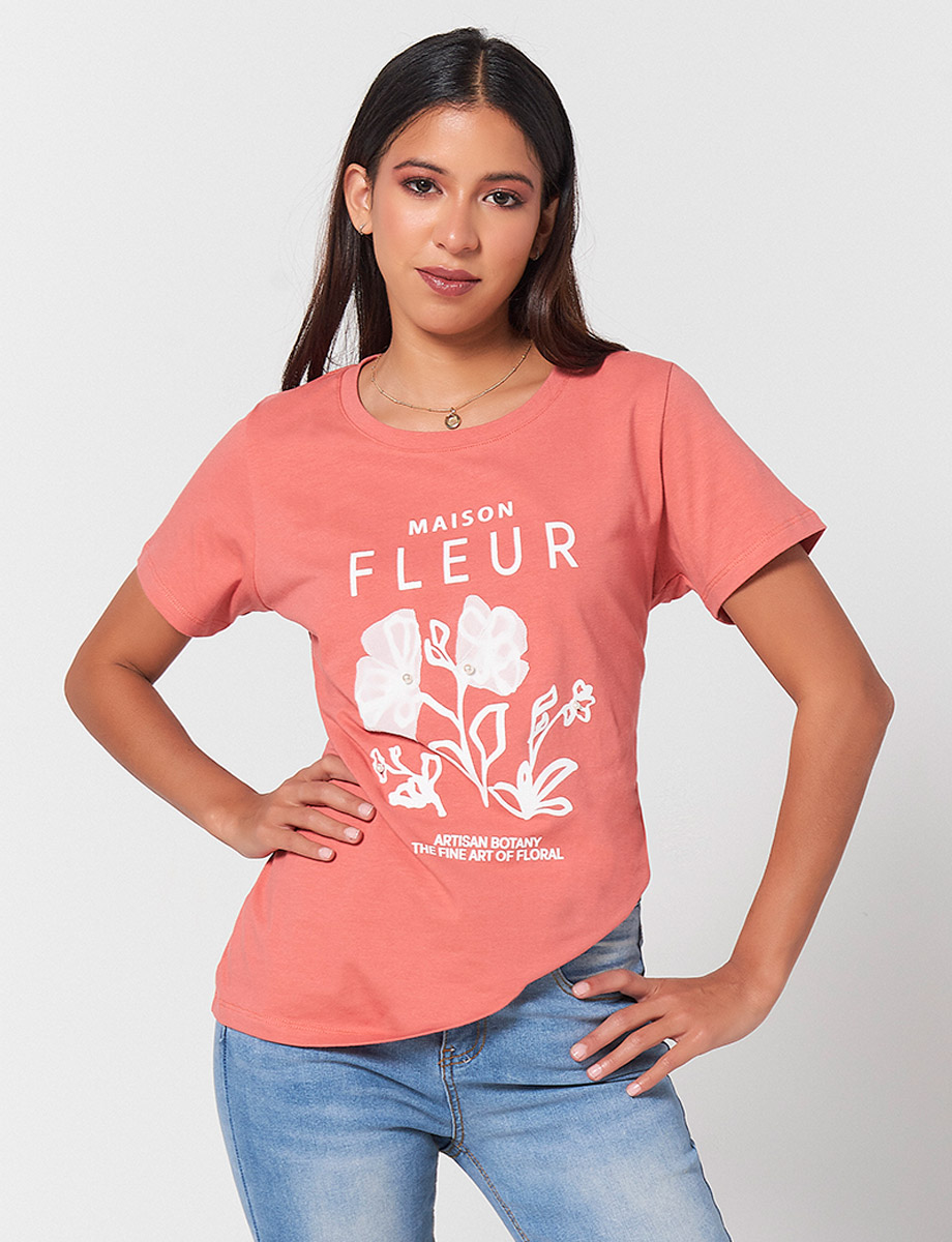 Camiseta Maison Fleur Fresa