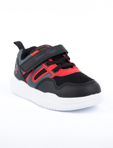 Sneaker Cordones y Velcro Negro  | OP