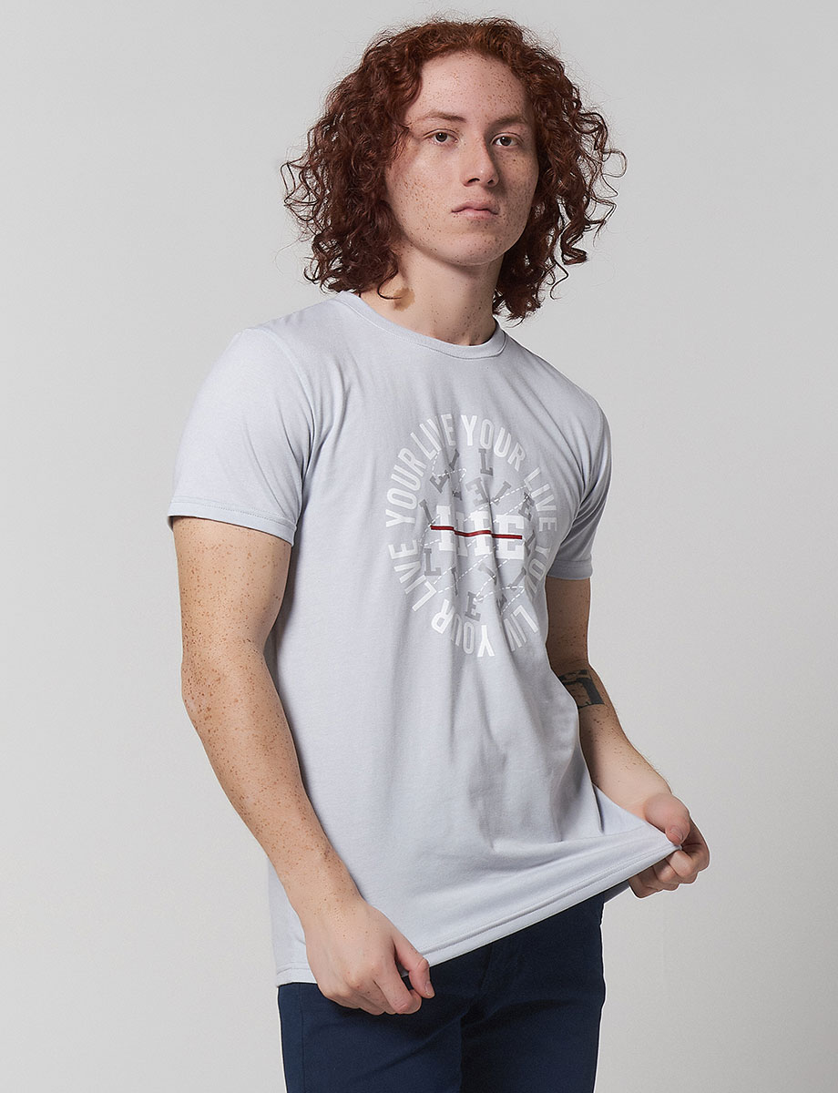 Camiseta Life Gris Claro