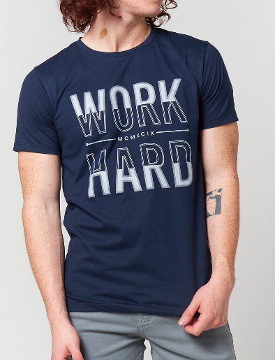 Camiseta Work Hard Azul Marino