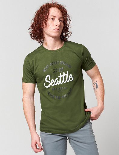 Camiseta Seattle Verde Militar